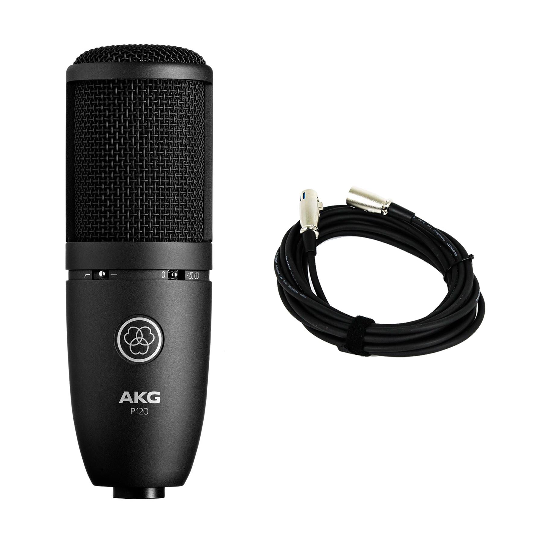 AKG P120 Microphone w/ Bonus Shock Mount & 20' XLR Cable Bundle