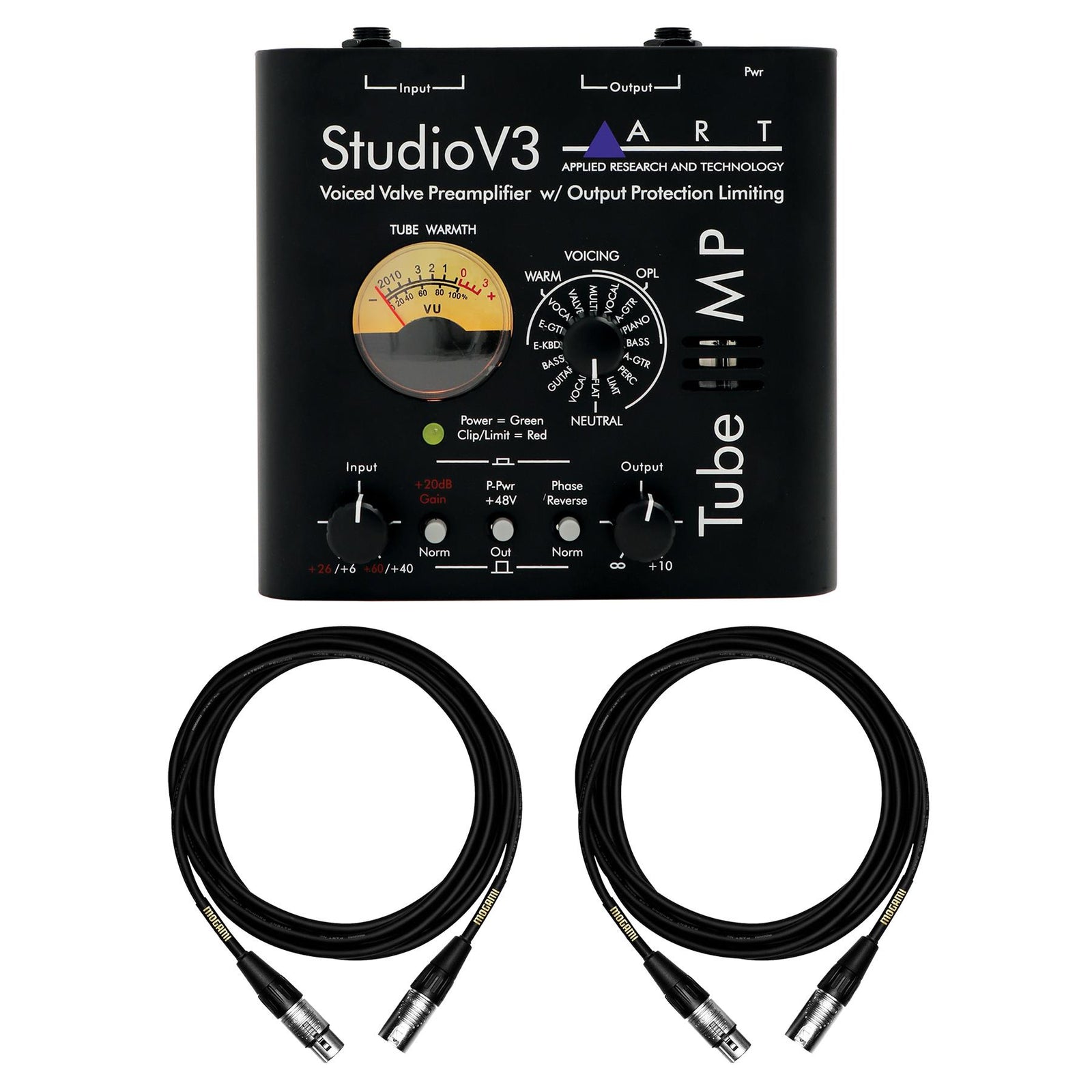 ART Tube MP Studio V3 Mic Preamp w/ 2 15-foot XLR Mogami Cables Bundle -  Pixel Pro Audio