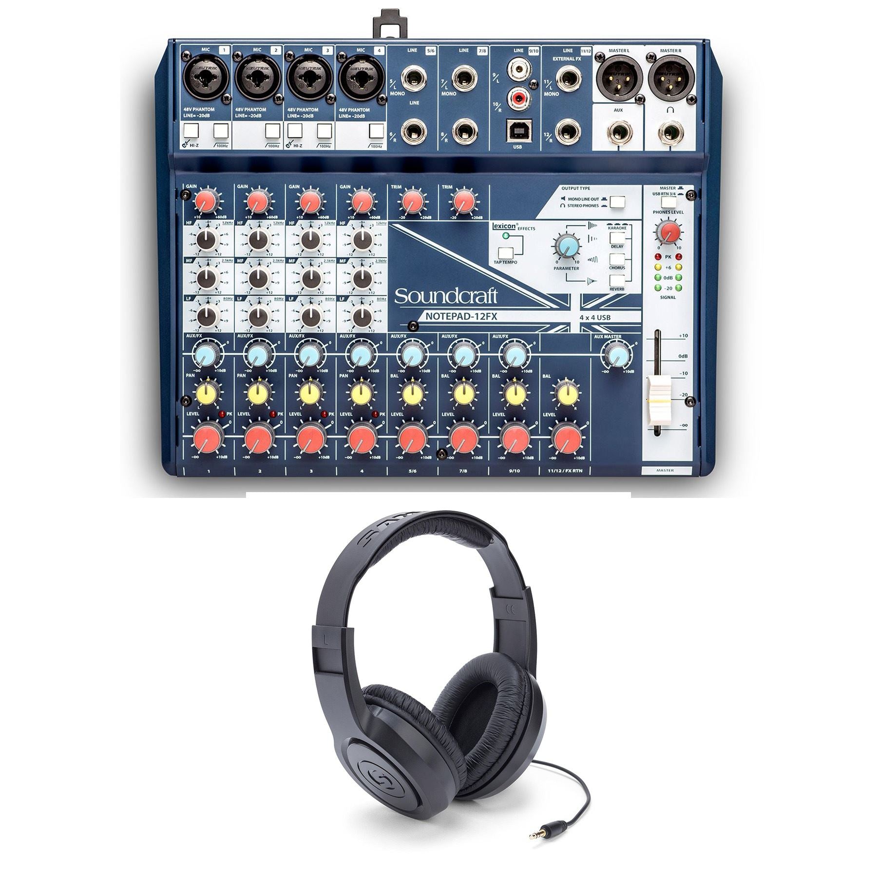 Soundcraft Notepad 12FX Mixer w/ 4 XLR Cables Bundle – Pixel Pro Audio