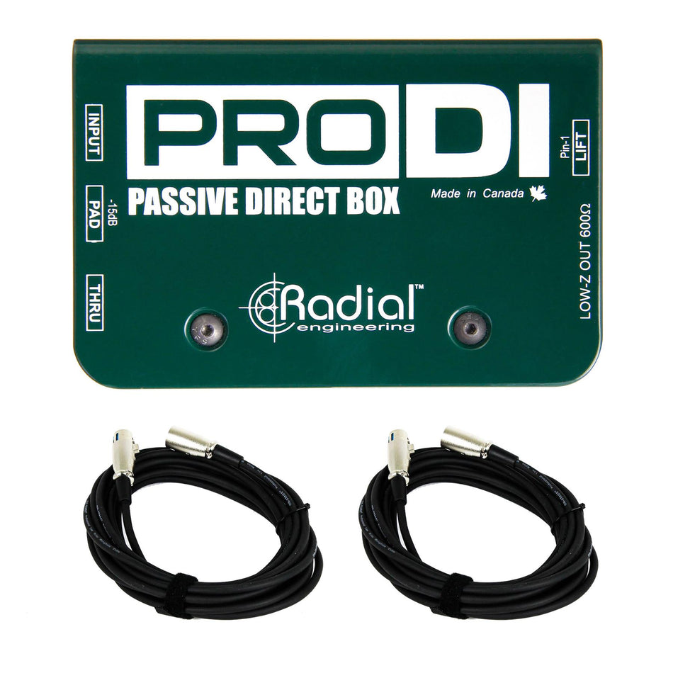 Radial Engineering PRO DI w/ 2 Instrument Cables Bundle – Pixel Pro Audio