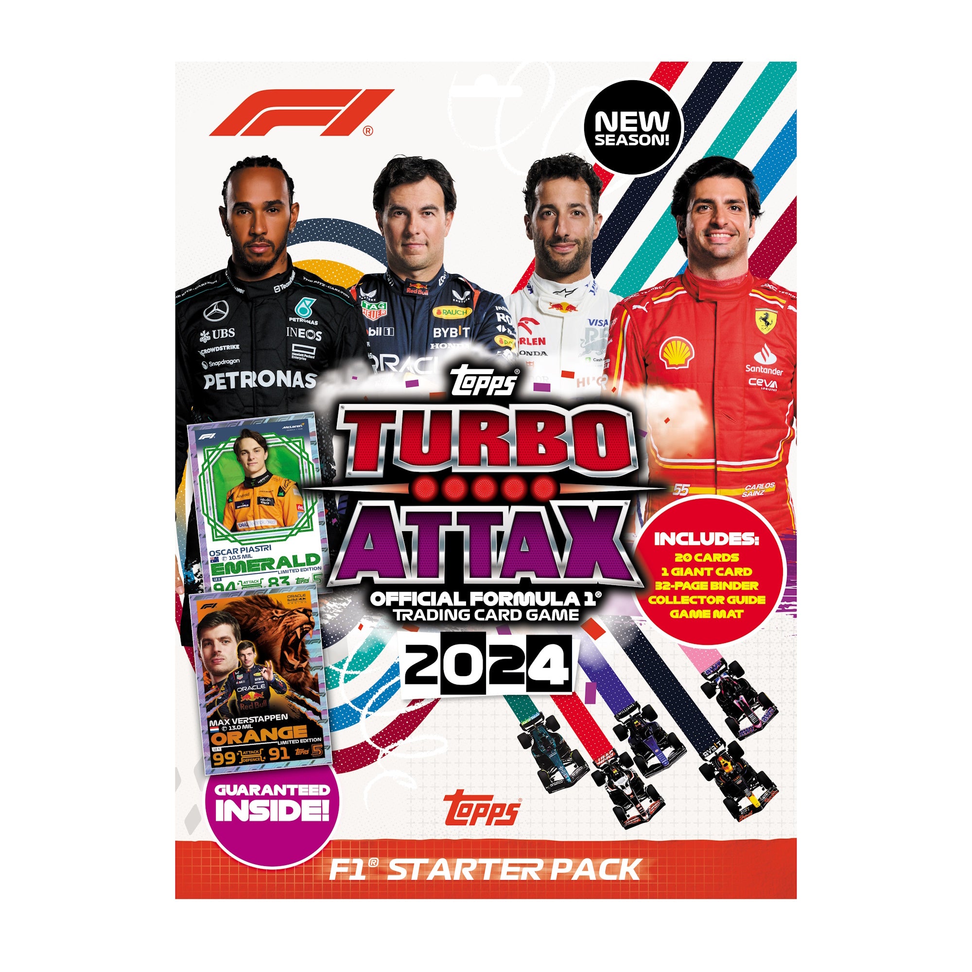 2024 TOPPS TURBO ATTAX FORMULA 1 CARDS - STARTER PACK (ALBUM, 18 CARDS + 2 LE)