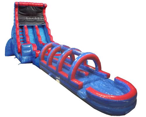 19h 2 Lane Tsunami Screamer Slide W Slip N Slide Moonwalk Usa