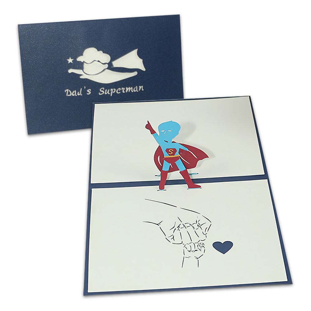 Father's Day Card Superman 3D Pop Up Greeting Card for Him