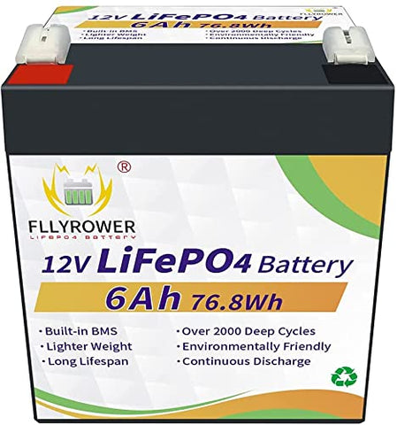  SEFEPODER 12V 8Ah LiFePO4 Lithium Deep Cycle Battery, 2000+  Cycles Rechargeable Battery for Solar/Wind Power, Lighting, Power Wheels,  Fish Finder and More with Built-in 8A BMS : Automotive