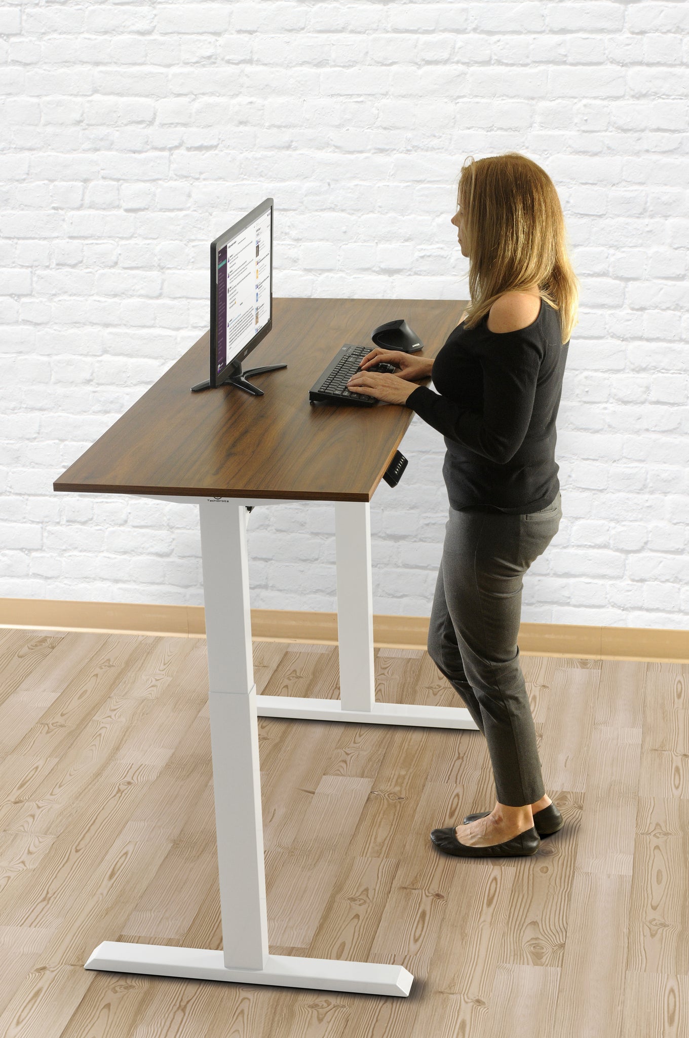 Electric Standing Desk Frame 60 x 24 Inch Tabletop - Motorized Worksta