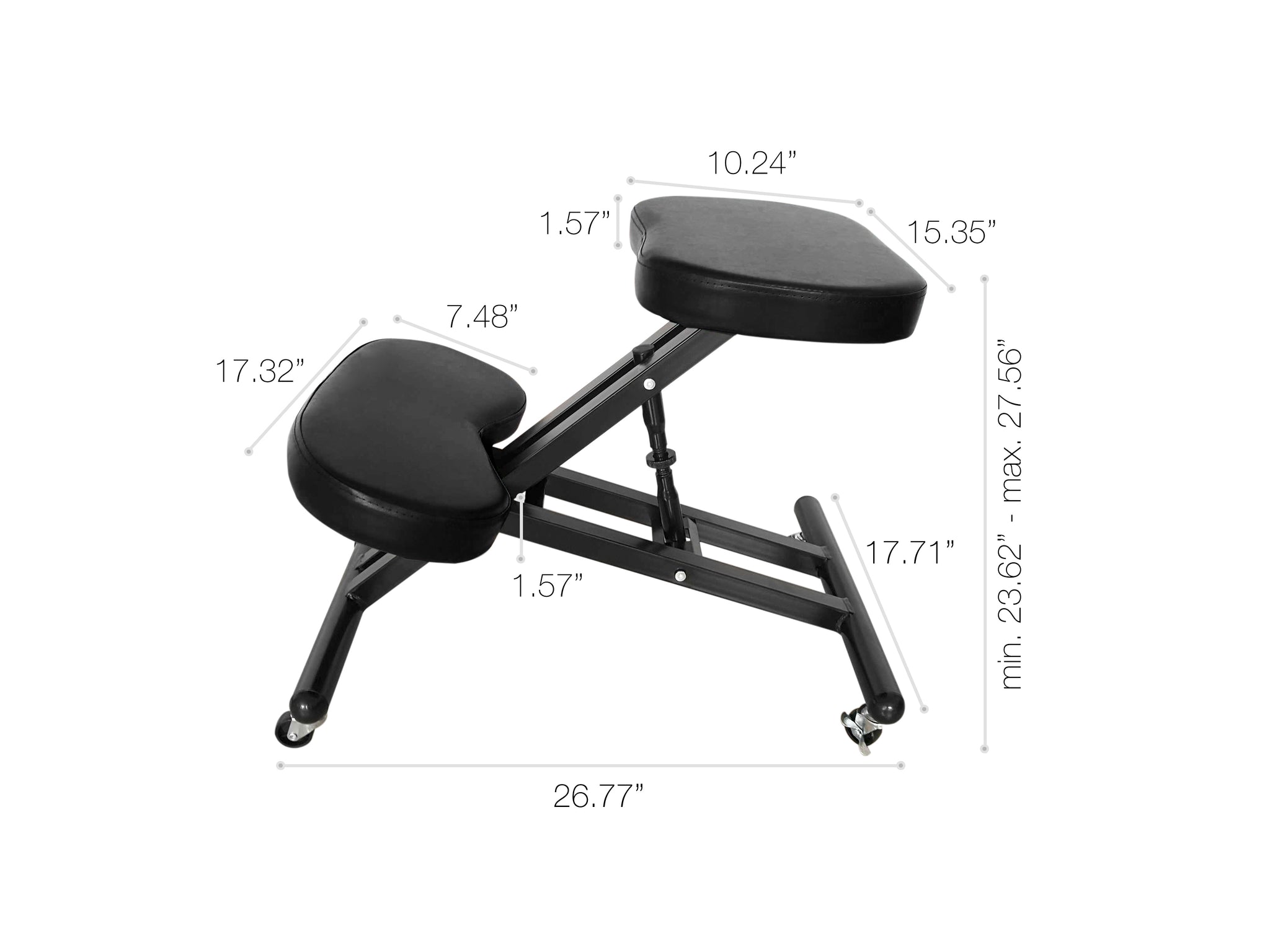 YOOMEMM Balance Chair with Backrest,Kneeling Chair with Casters, Improve  Sitting Posture with Adjustable Height & Angle, YDM-1458-2D
