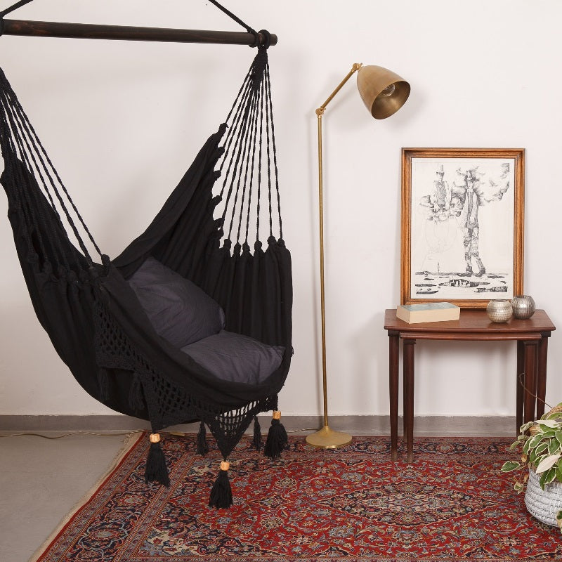 black boho hammock