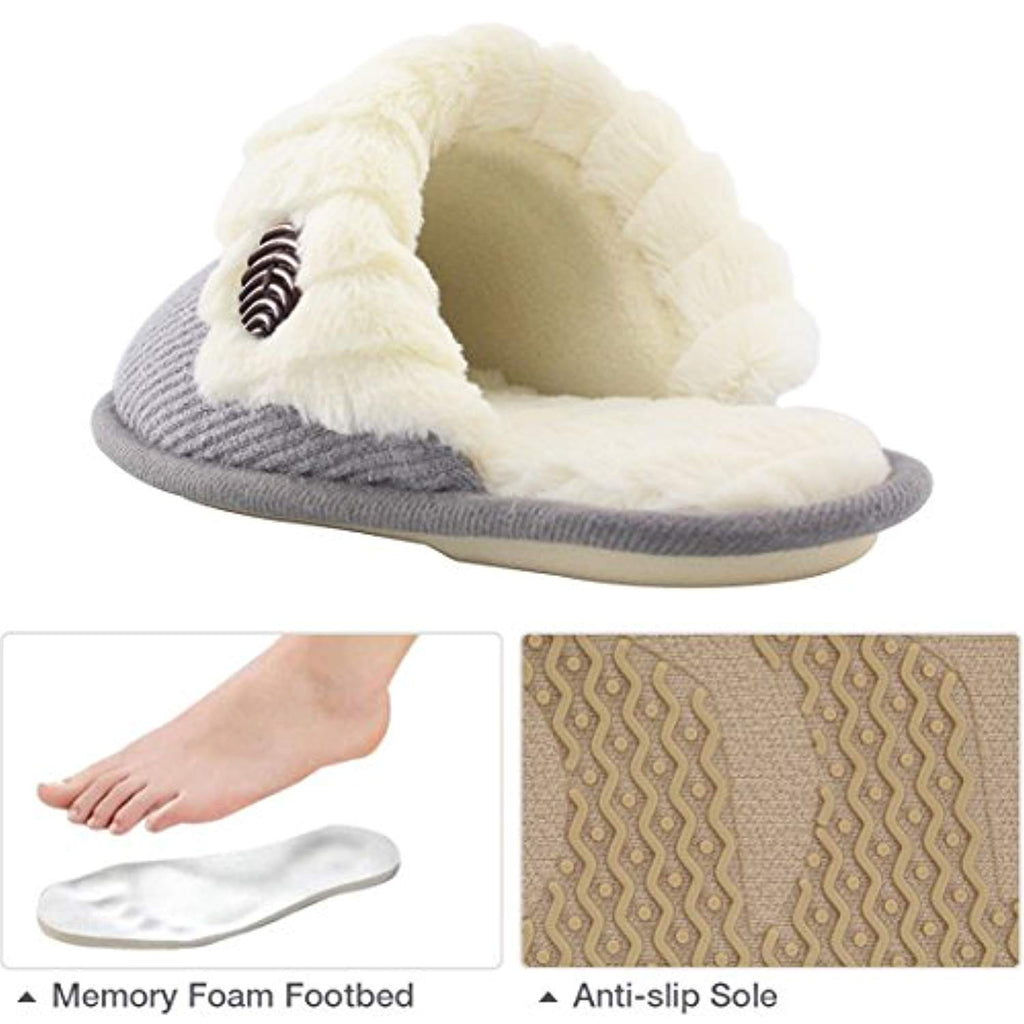 Ladies Comfy Fuzzy Knitted Memory Foam Slippers Indoors House Slip On   51bgQ4nk23L. UL1500 1024x1024 