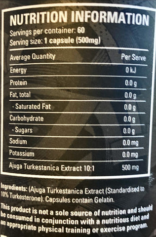 Supplements_Central_Legit-Turkersterone_Nutritional_Information