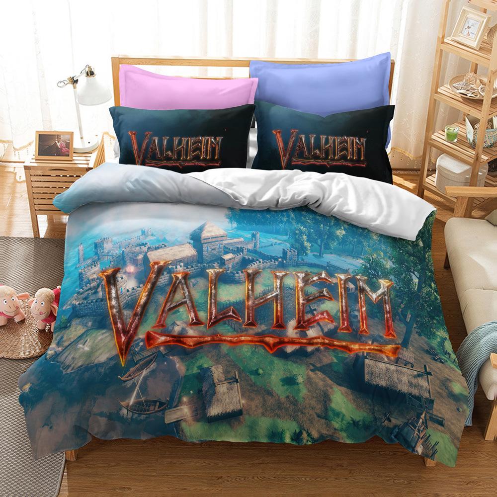 Valheim Bedding Set Bedroom Set Bed Sheet Quilt Cover Pillow Case Xocostume - roblox twin bed sheet