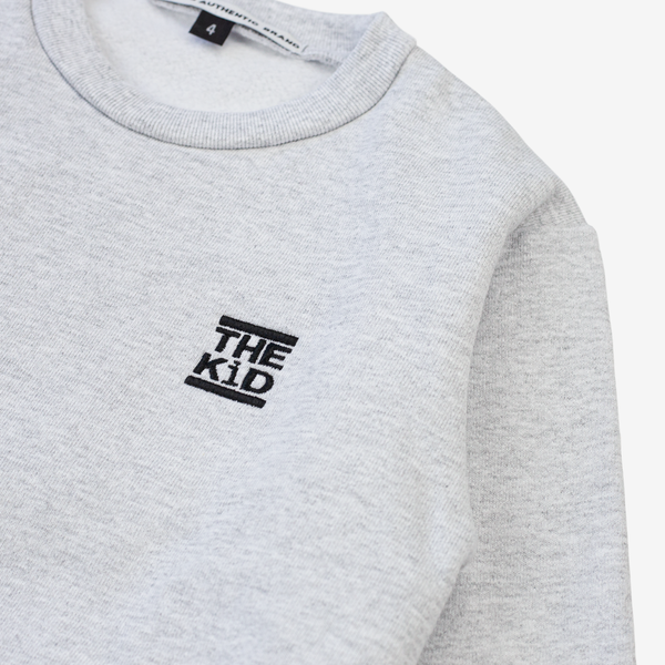 Kids 'The Kid' Heavy Weight 14oz Crew (Light Heather Grey)