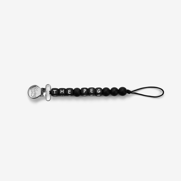 The Peg Authentic x Tiny Inspirations Pacifier Clip (Monochromatic Black)