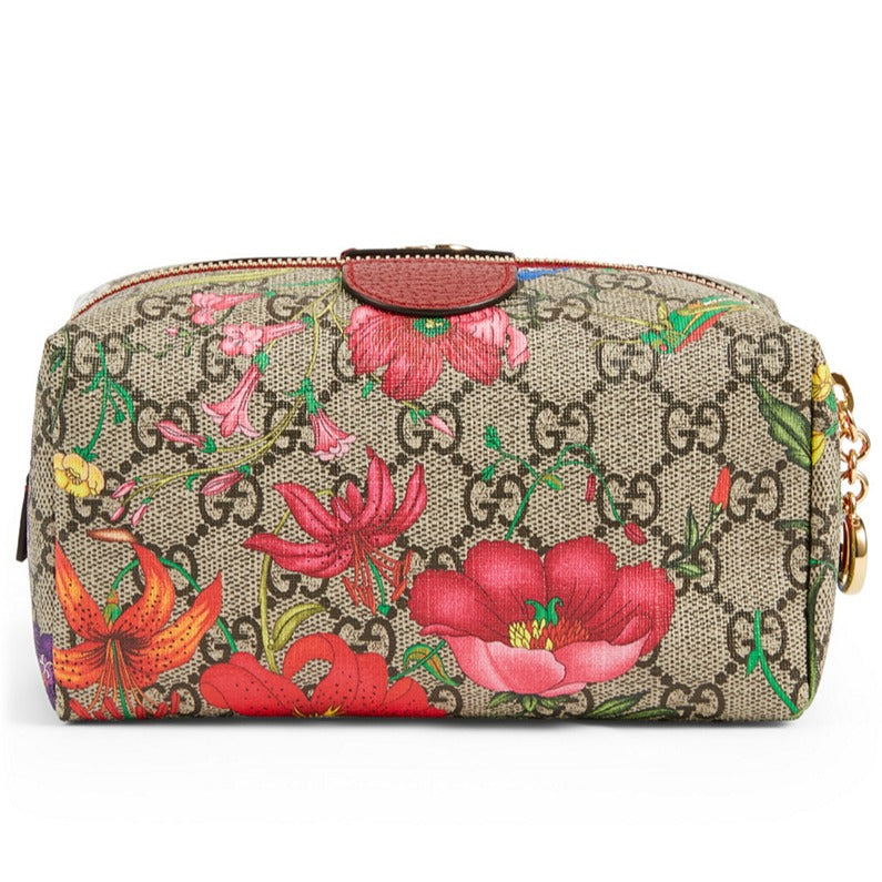 Gucci GG Flora Ophidia Cosmetic Bag in Beige – 