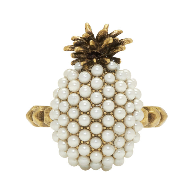 Gucci Pearl Pineapple Ring in Gold – 