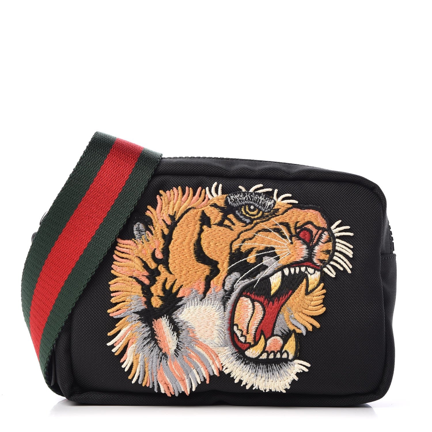 tyktflydende pels Myrde Gucci Embroidered Tiger Messenger Bag in Black – Gavriel.us