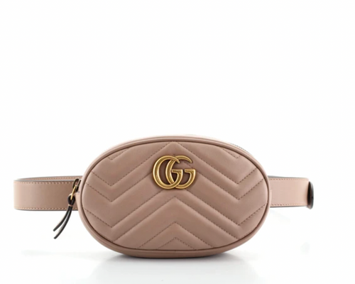 Gucci GG Marmont Matelasse Leather Belt Bag in Cognac –