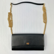 Load image into Gallery viewer, Salvatore Ferragamo Wallet on Gold Chain in Black