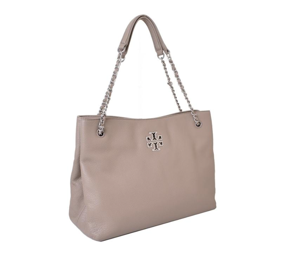 Tory Burch Britten Triple Compartment Tote in French Gray – 