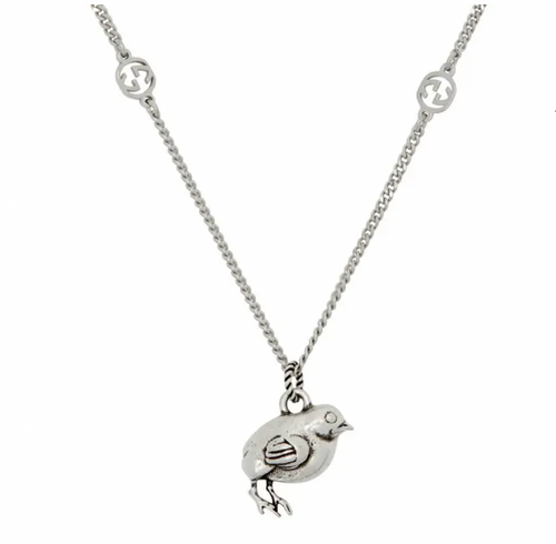 Gucci Interlocking GG Strawberry Necklace in Sterling Silver –