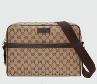 Gucci Logo Print Leather Crossbody Bag in White –