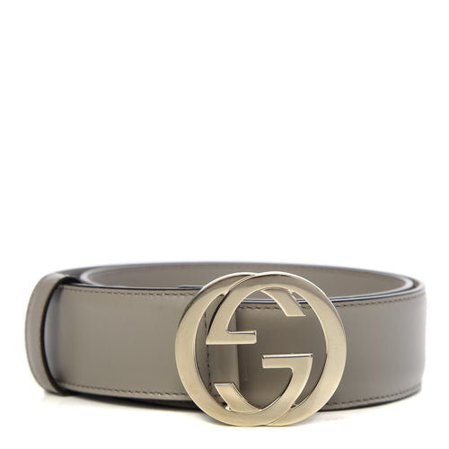 Gucci Interlocking GG Leather Belt in Mystic White 90