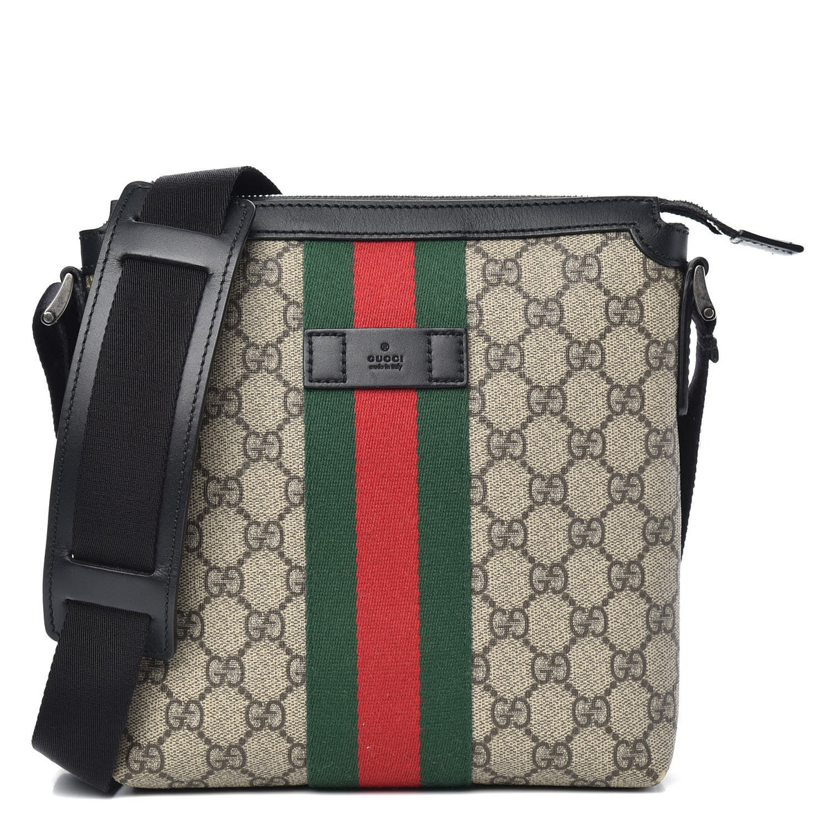 Gucci GG Supreme Monogram Web Messenger Bag in Black – Gavriel.us