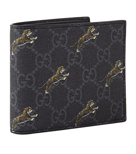 Gucci Men's Wallet with Tiger Print and Coin Pouch