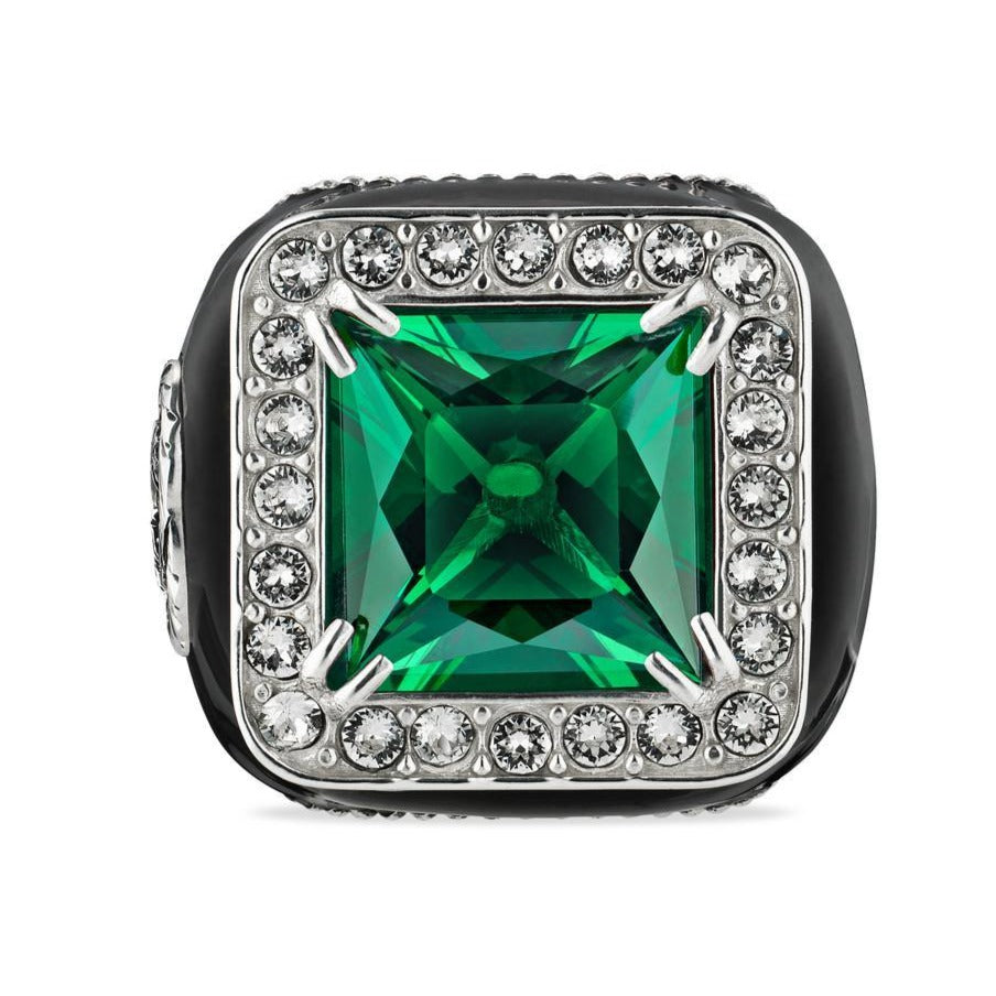 Gucci GG Crystal-embellished Signet Ring in Green – 