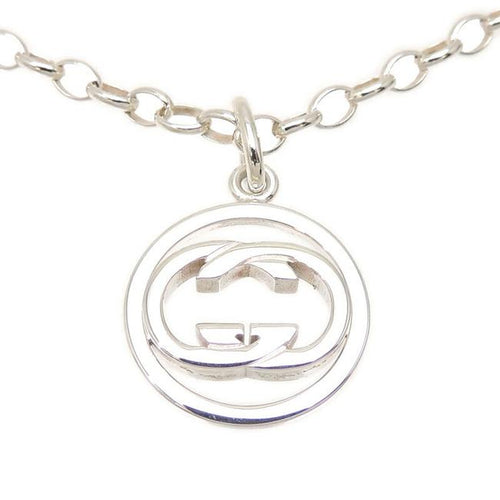 GUCCI Interlocking Circle GG Pendant Necklace in Sterling Silver