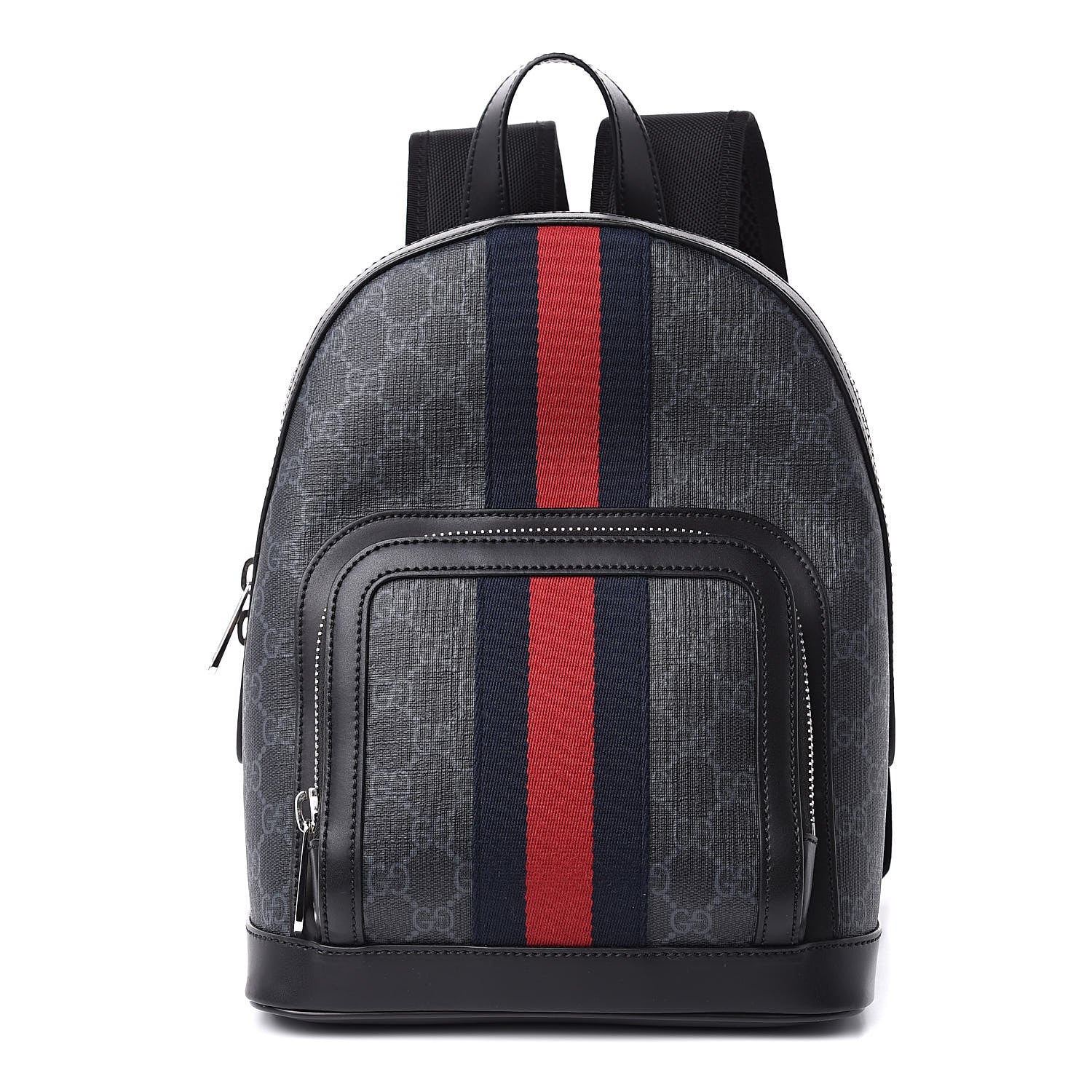 Lav en snemand pisk sommerfugl Gucci GG Supreme Monogram Web Small Backpack in Black – Gavriel.us