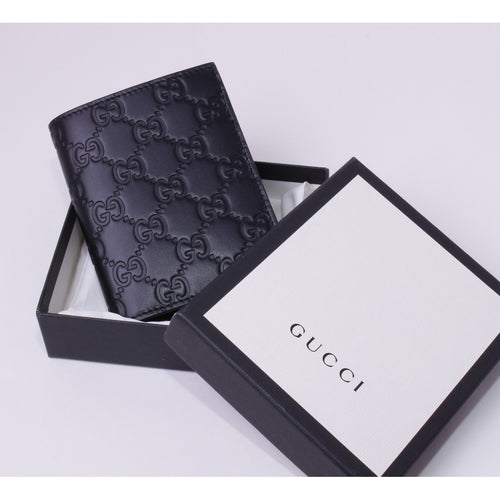 Gucci Bifold Wallet Signature Web Black in Leather - US