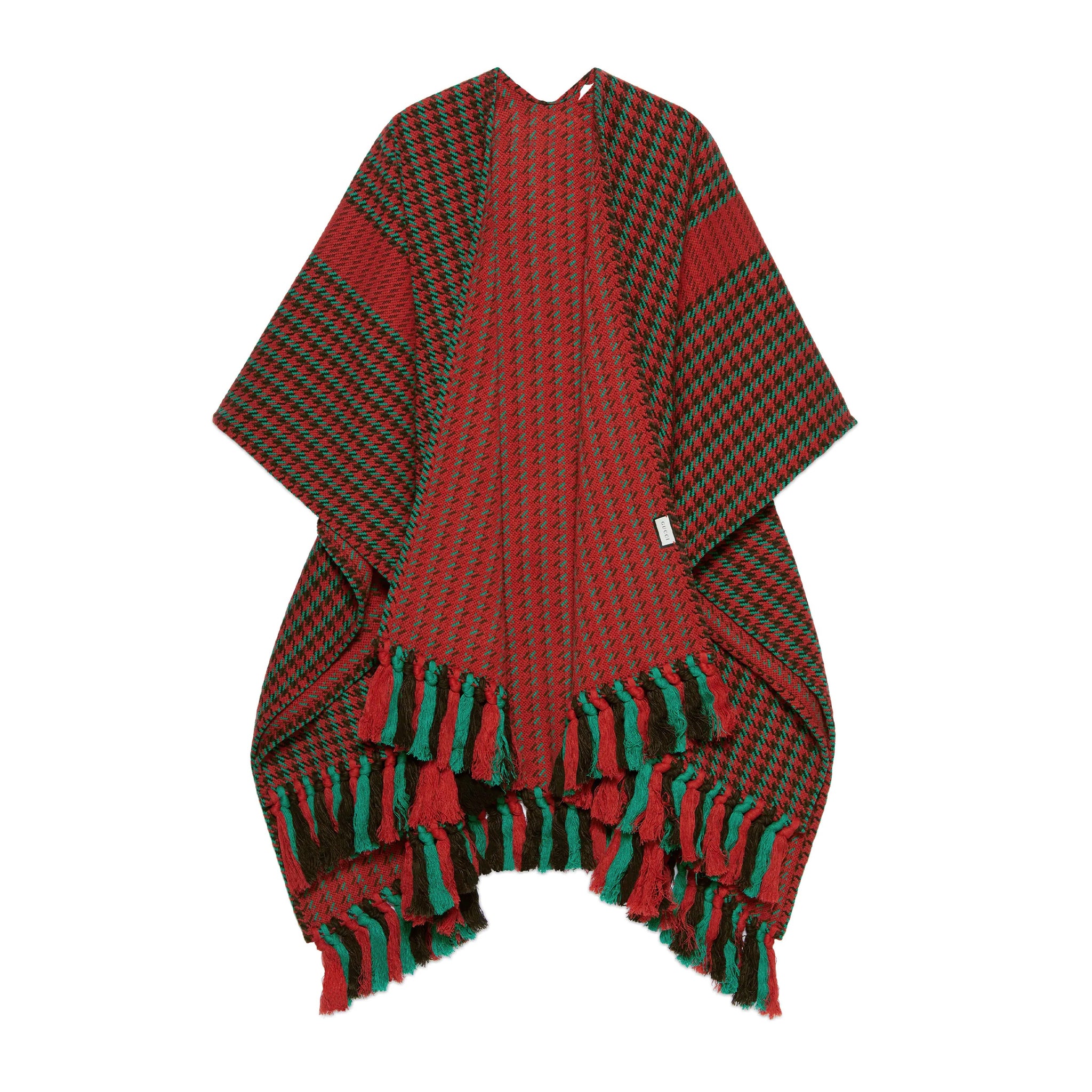 gucci houndstooth poncho