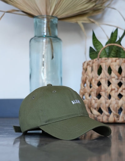 Crimson tavernorlando aloha dad hat in the color olive green