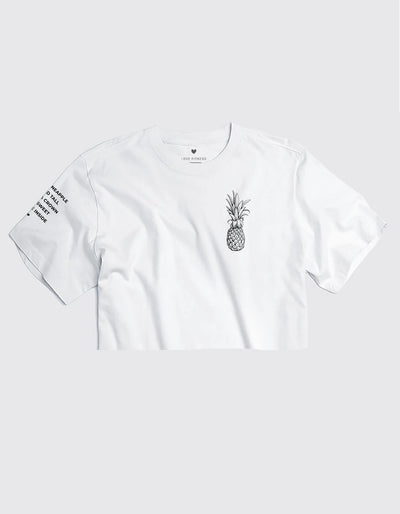 Pineapple Logo - White Cropped Tee