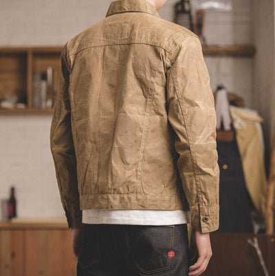 waxed canvas bomber jacket