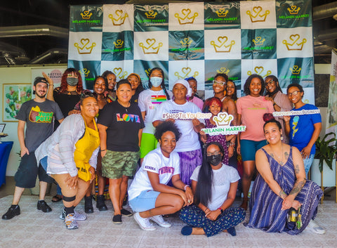 Photo op with other melanated brands at the Melanin Market LV