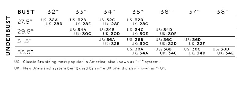 Comparison Size Chart – Brook There