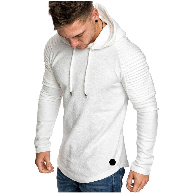 Hoodie with Textured Detail in White – Salvatore Franco