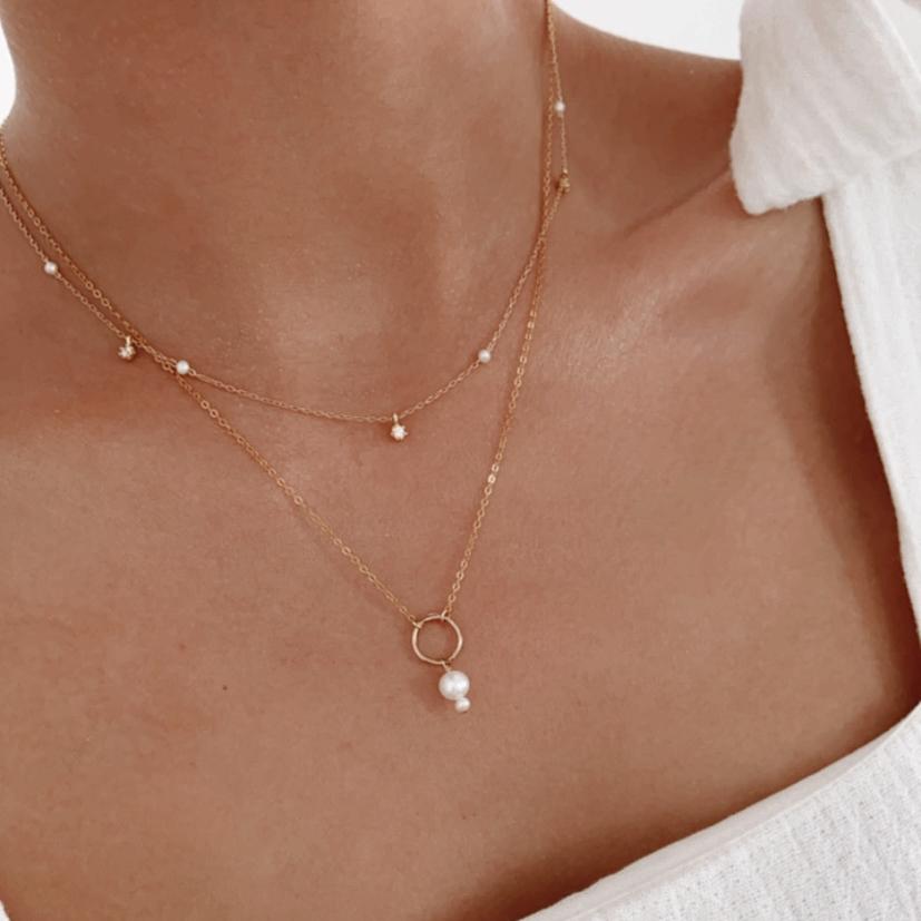 Simple way of layering necklaces