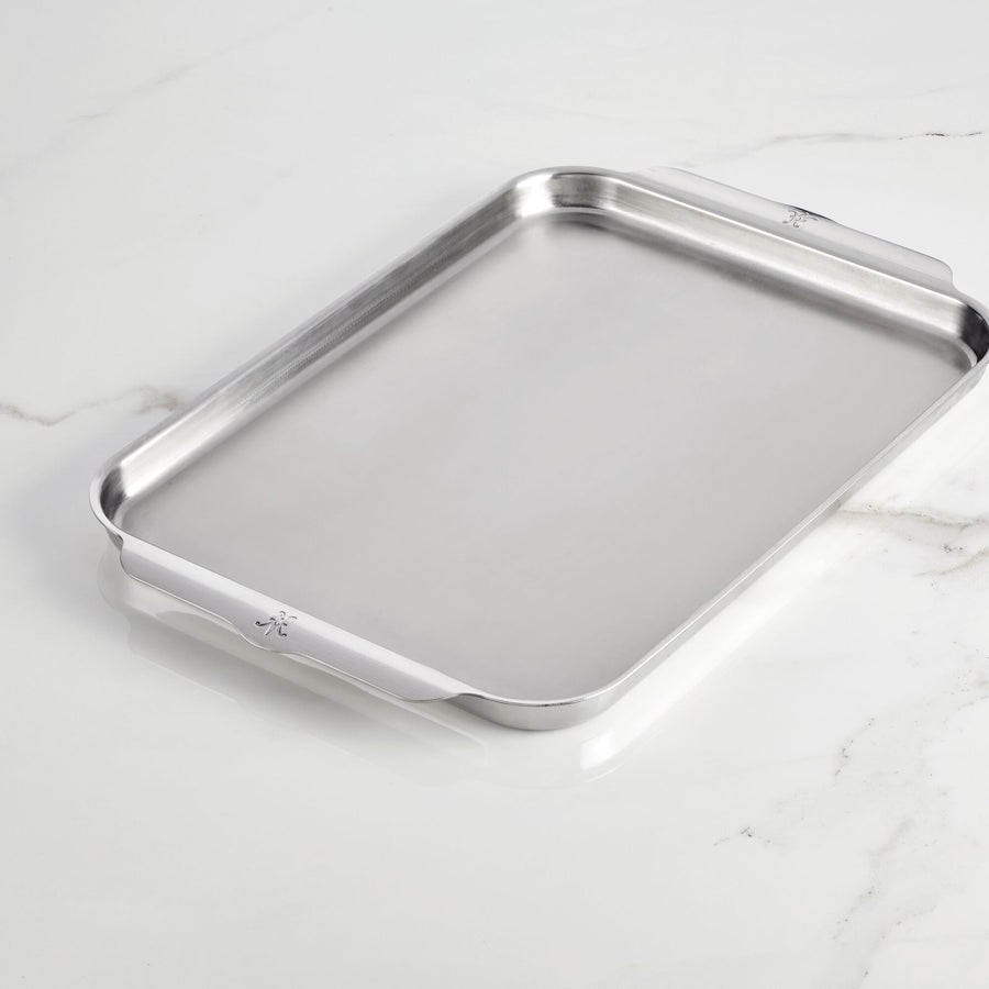  Oven-Safe Baking Pan with Cooling Rack Set - Quarter Sheet Pan  Size - Includes Premium Aluminum Baking Sheet and 100% Stainless Steel  Baking Rack for Oven - Durable, Easy Clean, Commercial