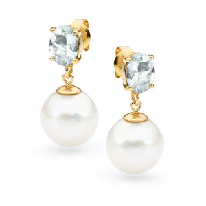 9ct Gold Gemstone and Pearl Ella Earrings J331