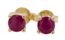 Load image into Gallery viewer, 9ct Yellow Gold Ruby Studs E20
