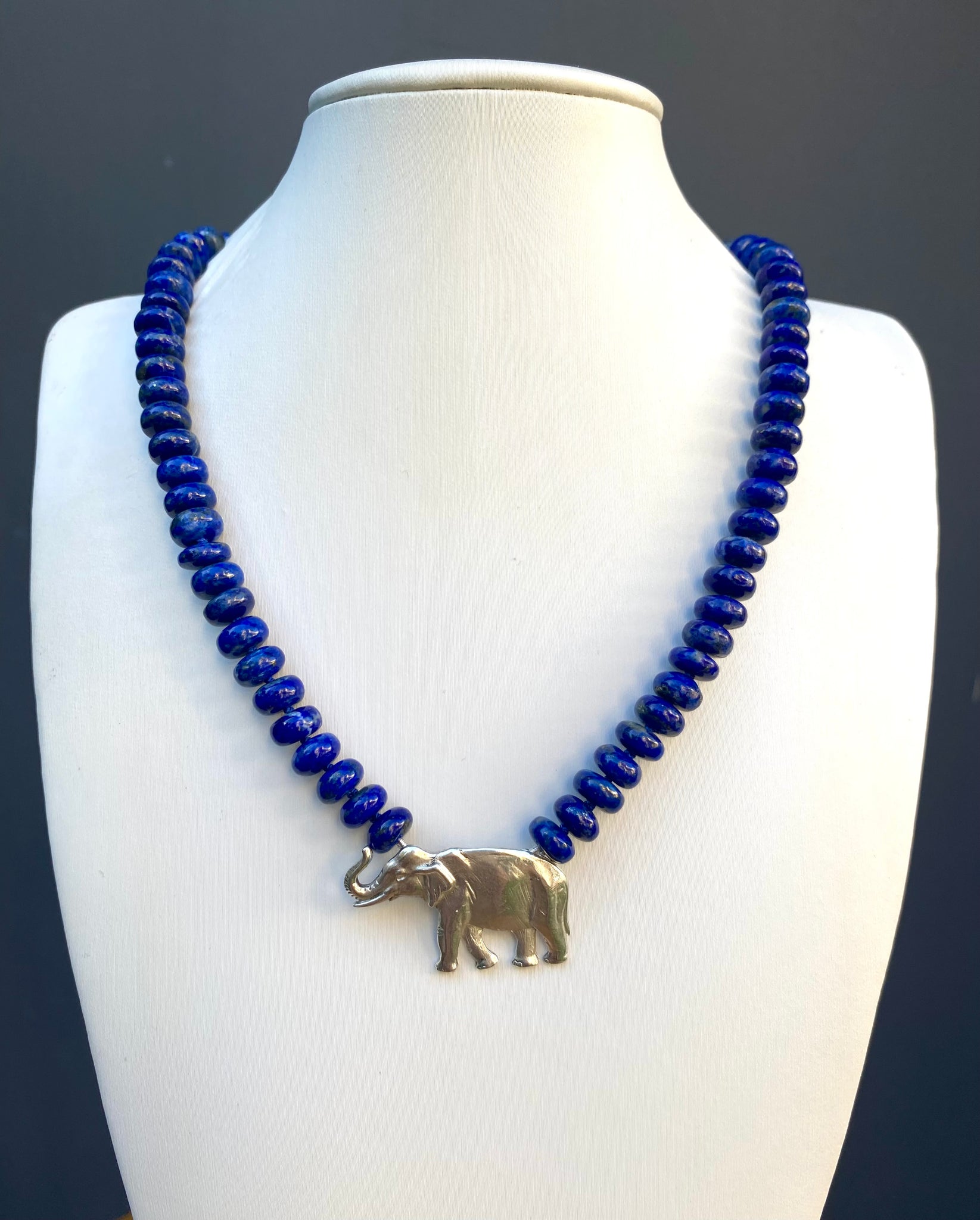 lapis lazuli elephant pendant