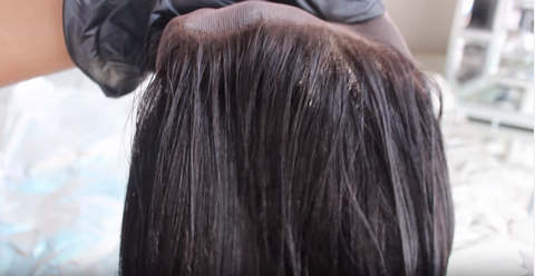 Human Hair wig knots bleaching process