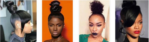 top knots protective hairstyle for black girl 