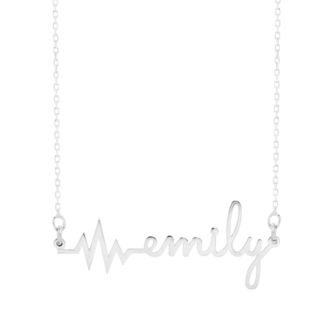 Heart Beat Name Necklace