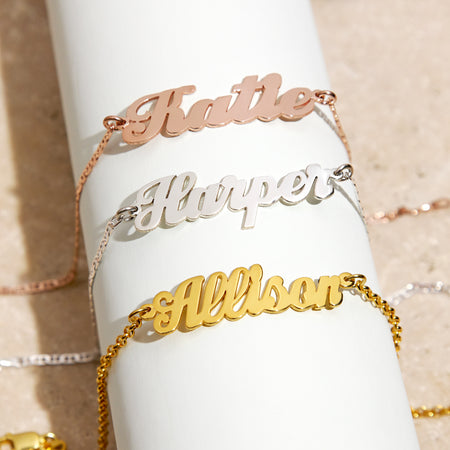 22KT Gold Customised Name Bracelet