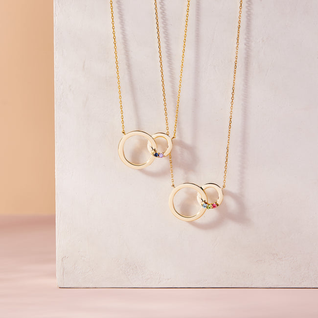 Mother Daughter Necklace Dainty Gold Necklace 3 Circle Necklace 3  Interlocking Circle Necklace Delicate Gold Jewelry Mom Jewelry - Etsy