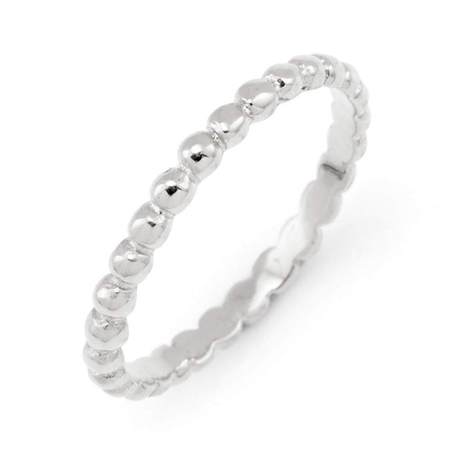 Silver Beaded Stackable Ring