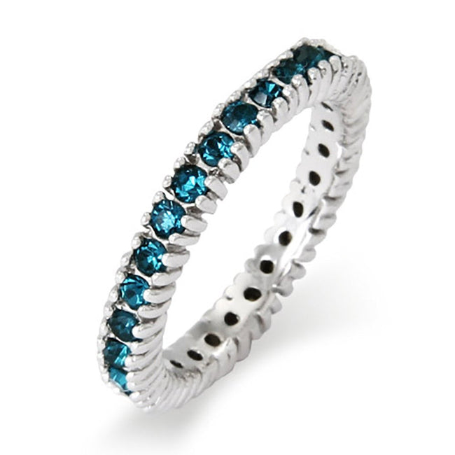 December Blue Zircon Birthstone Stackable Ring